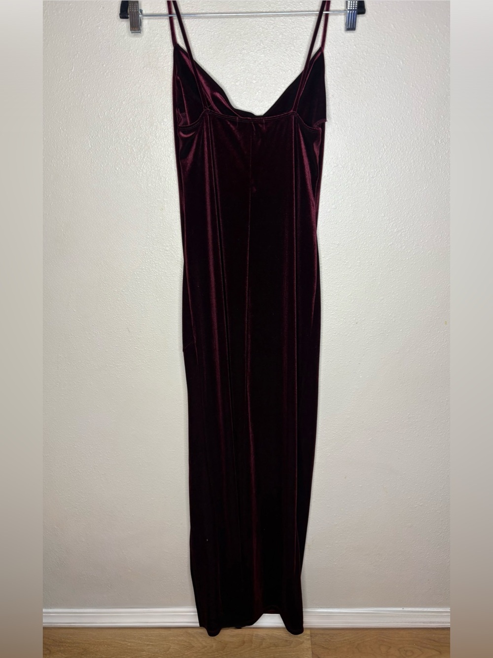 Liz & Sara Maroon Formal Velvet Dress-Bodycon-Size: Large-NEW